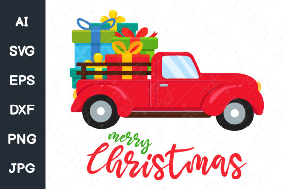 A Red Car Carrying a Christmas Tree: A Charming Illustration for Seasonal Projects