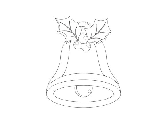 Christmas Bell Outline Icon Vector for Graphics and Illustrations