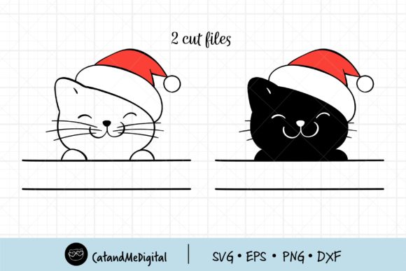 Christmas Black Cat Monogram: A Festive Graphic for Local Brands