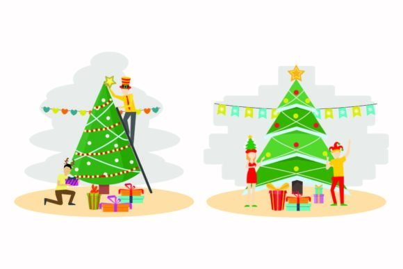 Christmas Bright Tree Illustration Set: A Graphics Gem