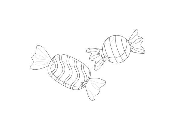 Christmas Candy Outline Icon Vector for Graphics & Illustrations