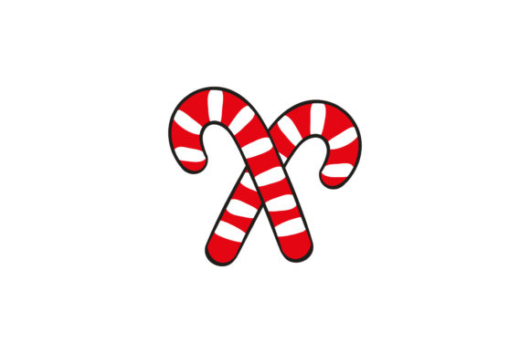 Christmas Candy Stick Illustration: A Festive Graphics Asset