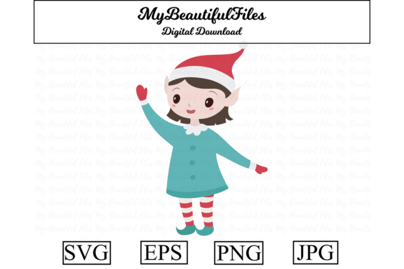Christmas Elf Girl Clipart: A Charming Graphics Illustration