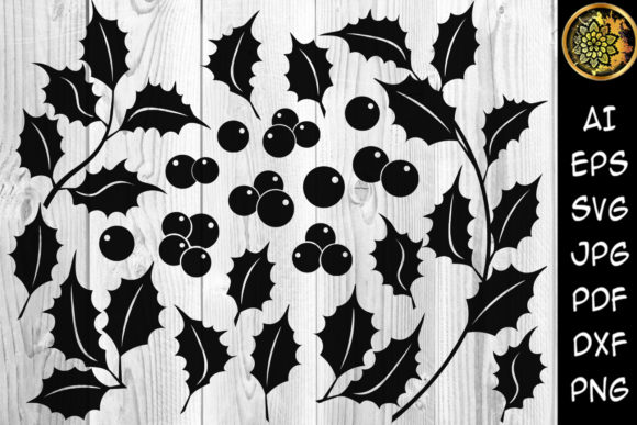 Christmas Holly Leaves Decor Clipart: A Versatile Graphics and Illustrations Asset