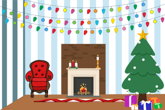Christmas Home Decoration Chimney Vector