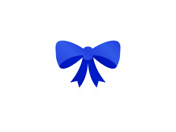 Christmas Illustration Blue Ribbon: A Versatile Graphic for Holiday Creations