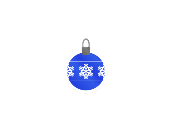 Christmas Illustration Blue Tree Ball: A Versatile Graphics Asset