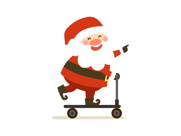 Christmas Illustration Santa Scooter: A Versatile Graphic Asset