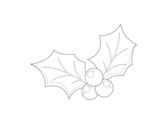 Christmas Mistletoe Outline Icon Vector for Handmade Graphics