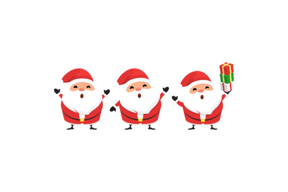 Christmas Santa Cute Illustration Set: A Charming Graphics Choice