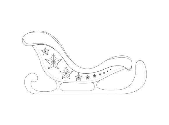 Christmas Santa's Sleigh Outline Icon: A Versatile Graphics Asset