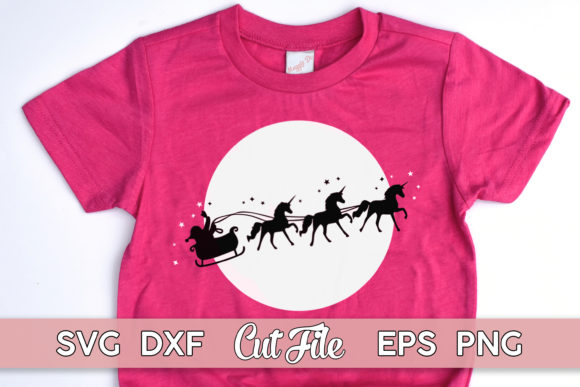 Christmas Sleigh Unicorn Cut File: A Festive Graphics Gem