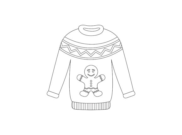 Christmas Sweater Outline Icon Vector for Creative Graphics