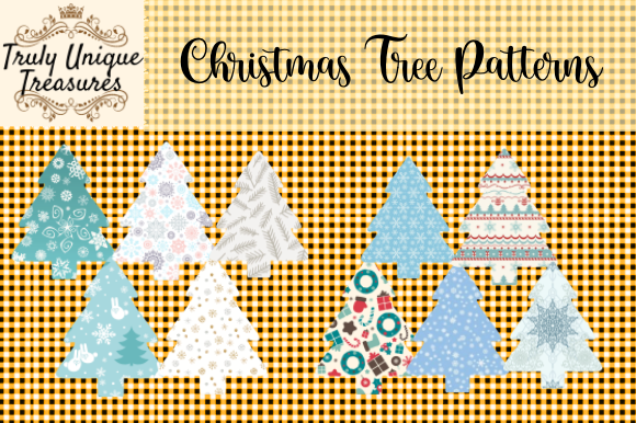 Christmas Trees - Patterned: A Versatile Graphics and Illustrations Set