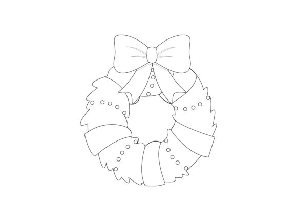 Christmas Wreath Outline Icon Vector: A Must-Have for Graphics and Illustrations