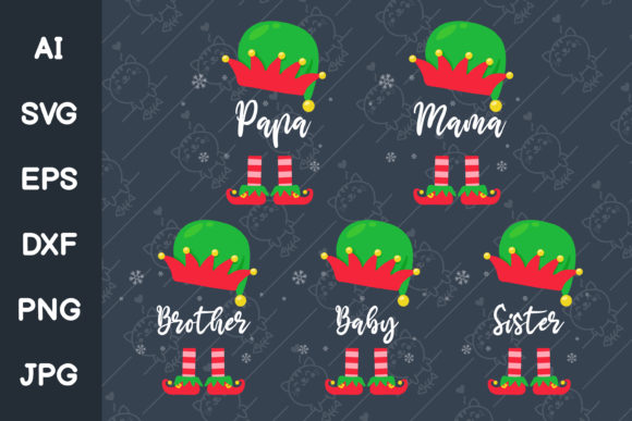 Elf Family at Christmas: A Festive Graphic for Local Brands