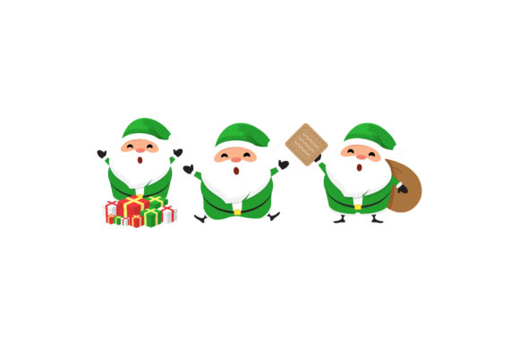 Festive and Playful Christmas Illustration Santa Set