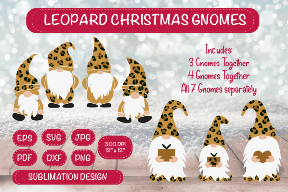 Leopard Christmas Gnome Bundle: A Festive Graphics Must-Have